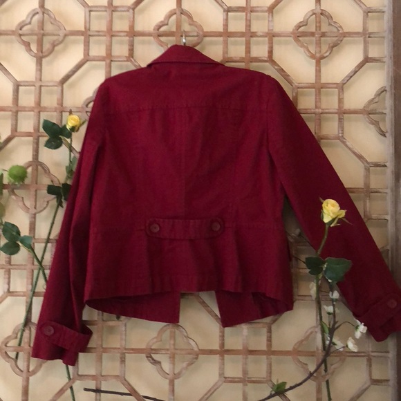 Loft maroon military style cotton jacket - Picture 3 of 8